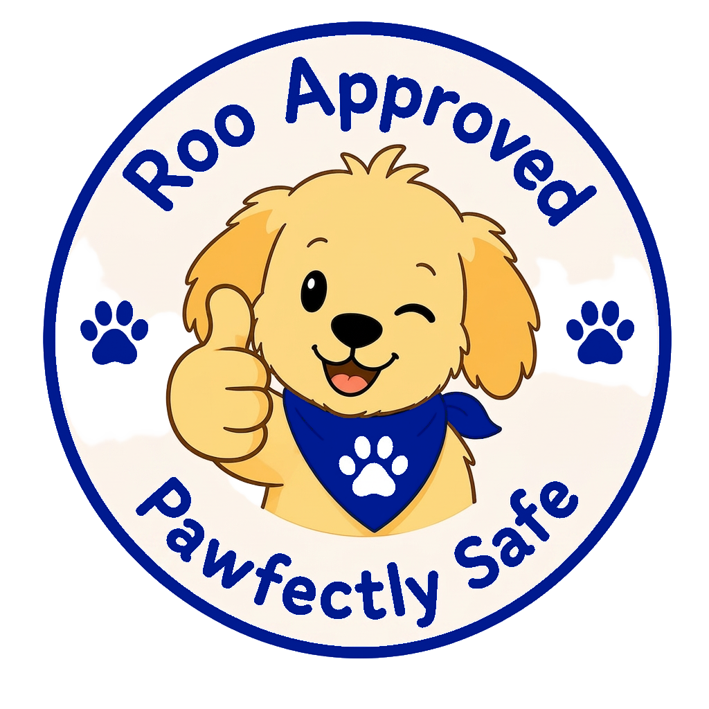 Roo Approved โ Pawfectly Safe badge